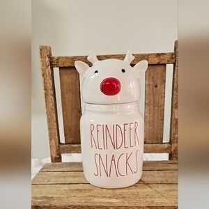 Rae Dunn "Reindeer Snacks" Baby Canister